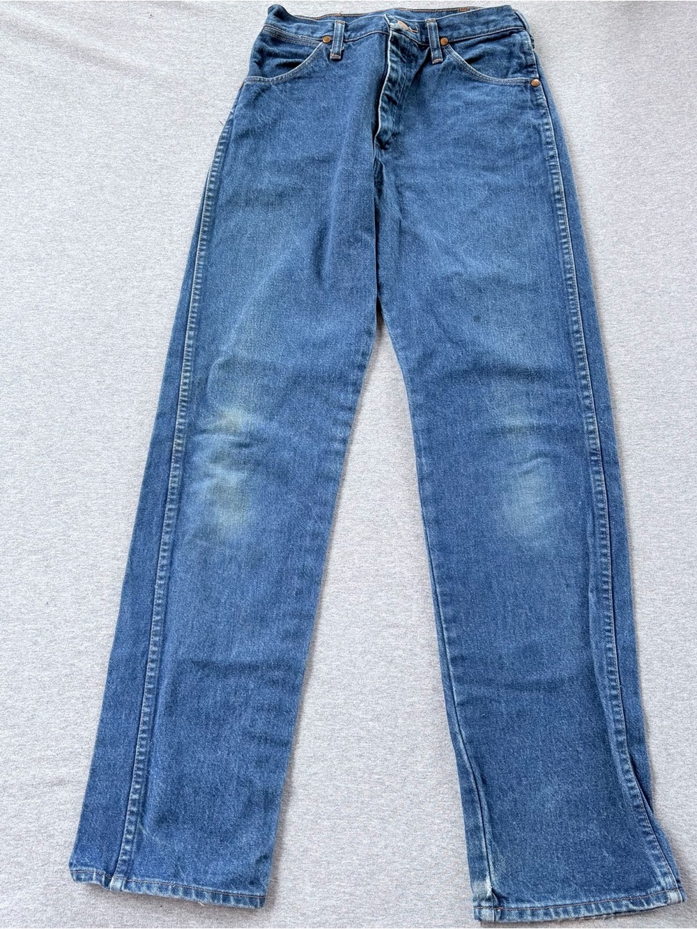 Vtg Wrangler Jeans Womens 13MWZG 9x32 Dark Blue Denim Rodeo Cowboy Cut